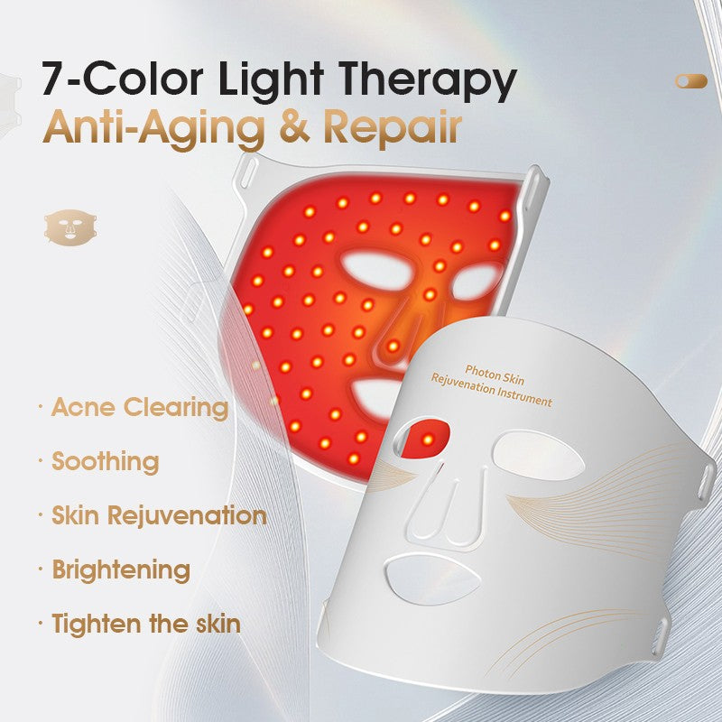 7-Color LED Beauty Mask 1000mAh Anti-Aging Collagen Boosting DS35
