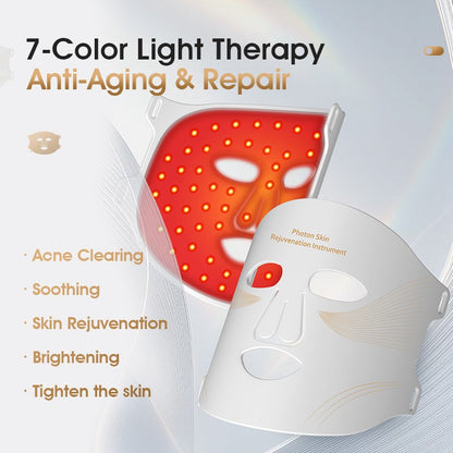 7-Color LED Beauty Mask 1000mAh Anti-Aging Collagen Boosting DS35