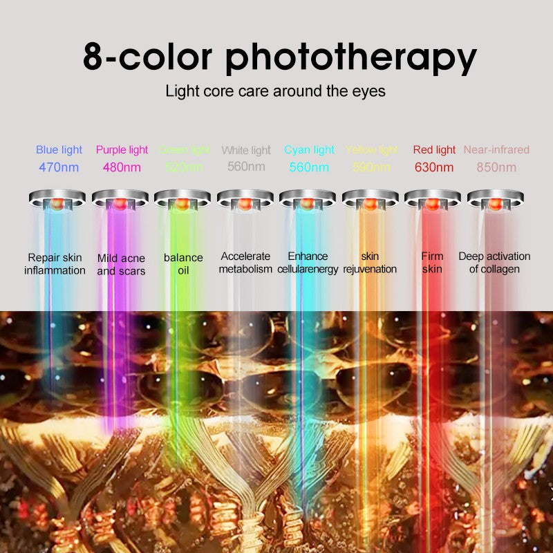 8-Color Photon Eye Beauty Device 1000mAh 3 Levels Anti Aging DS52