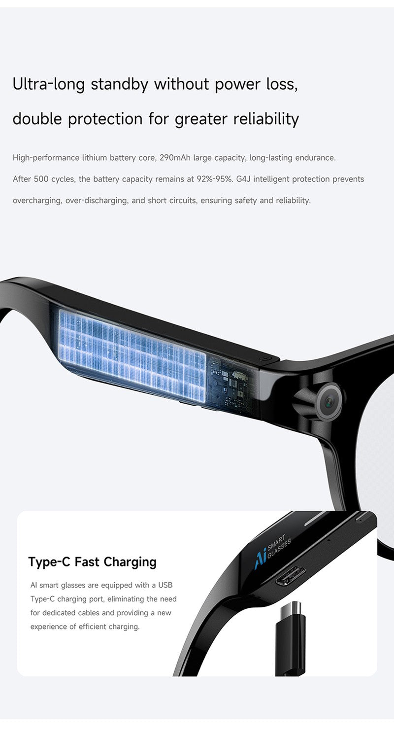 AI Smart Glasses with HD Shooting, Recording & Live Translation M89S