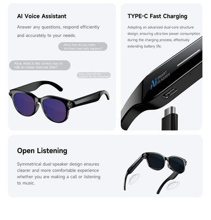 AI Smart Glasses with HD Shooting, Recording & Live Translation M89S