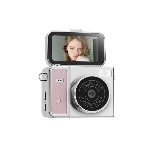 2K Flip Screen Camera with Flash 1H Recording Leather Lanyard S162