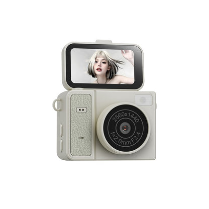 2K Flip Screen Camera with Flash 1H Recording Leather Lanyard S162